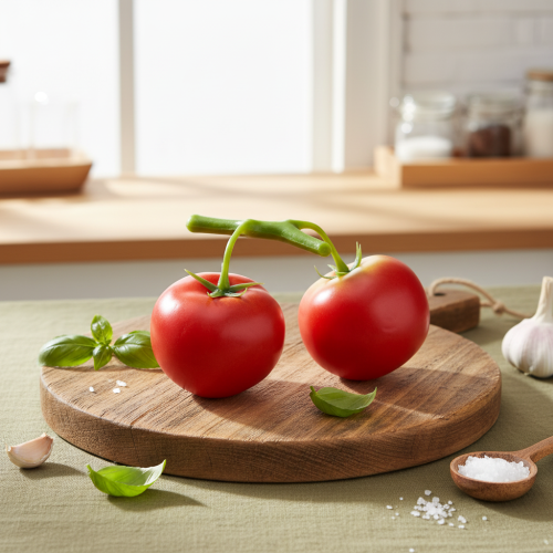 Article Tomates décoratives 2 tomates artificielles sur vigne Ø6cm L15cm