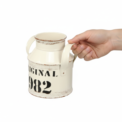 Article Pichet décoratif en métal « Original 1982 » Crème Rouille H13cm 2 pièces