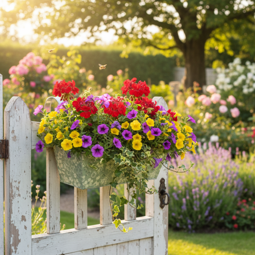Article Jardinière avec support, balcon, métal, 35 x 15 cm, H 13 cm