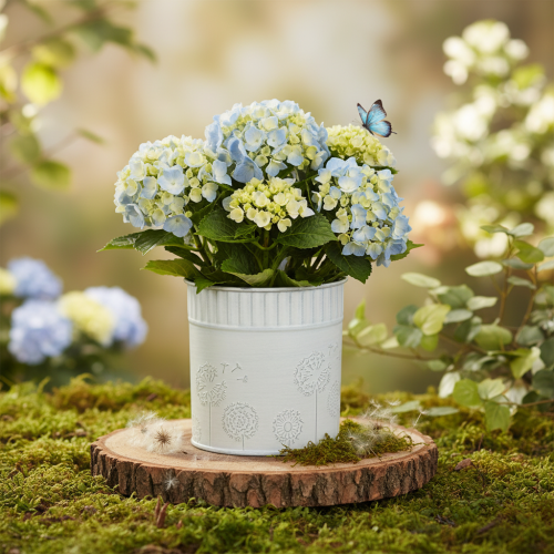 Article Pot de fleurs en forme de pissenlit, blanc, Ø9,5 cm, H11 cm