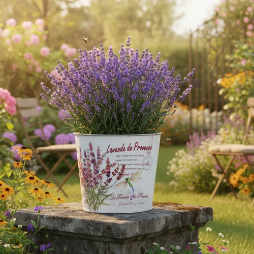 Lavande en pot pour décoration de table et terrasse