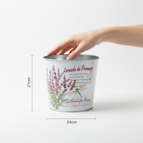 Article Pot de fleurs en métal, lavande, Ø 24 cm H 21 cm