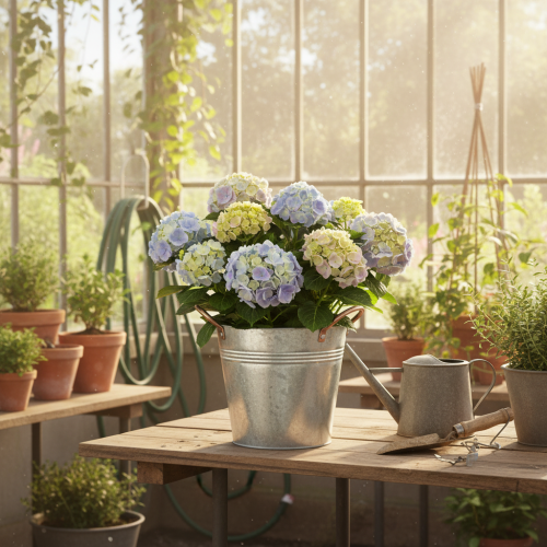 Article Pot de fleurs en métal avec poignées, seau décoratif, Ø16cm H15cm