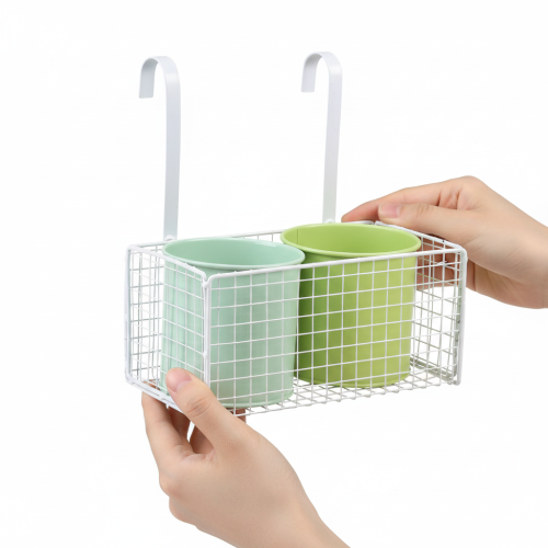 Article Pot de fleurs suspendu en métal, vert, décoration de balcon, L22cm H23,5cm