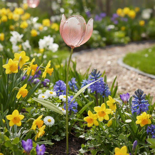 Article Tulipe décorative à tuteurer pour massifs et bordures, 94 cm