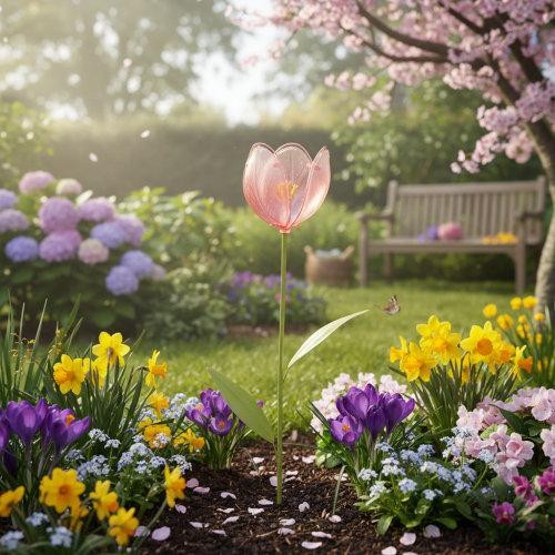 Article Tulipe décorative à tuteurer pour massifs et bordures, 94 cm