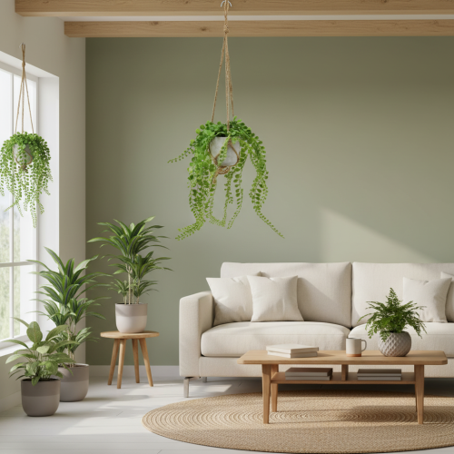 Plantes artificielles en pot, panier suspendu succulent 46cm | Floristik24.fr
