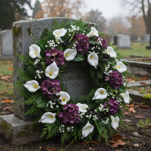 Article Arums sur fil de fer, petits, blancs, 50 pièces