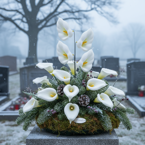 Article Arums, taille moyenne, sur fil de fer, 50 pièces