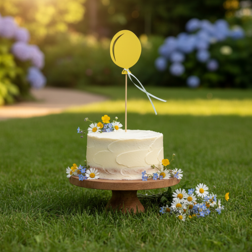 Bouchon de fleur bouquet décoration gâteau ballon jaune 28cm 8 pcs | Floristik24.fr