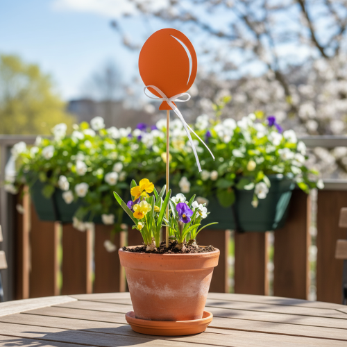 Bouchon de fleur bouquet décoratif pour gâteau ballon orange 28cm 8 pcs | Floristik24.fr