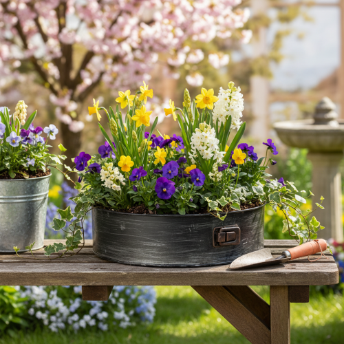 Article Pot de fleurs, moule à pâtisserie décoratif, moule à charnière pour plantation, décoration en métal Ø24cm H7,5cm