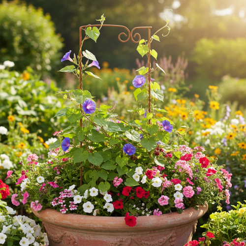 Article Treillis, support pour plantes grimpantes, élément décoratif incurvé pour massifs et pots de fleurs, 75 cm