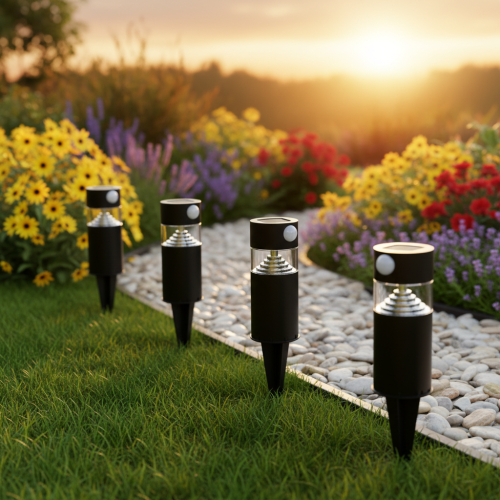 Lampe solaire de jardin LED avec détecteur de mouvement 34 cm | Floristik24.fr
