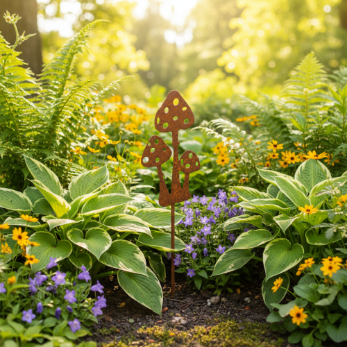Tuteur de jardin en métal rouillé, pour amanite tue-mouches, 10 cm, lot de 6. | Floristik24.fr