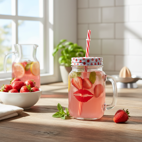 Verre avec couvercle et anse Ø7cm H13,5cm | Floristik24.fr