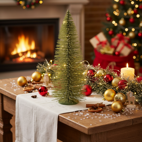 Sapin décoratif artificiel vert avec support pour table 90 cm | Floristik24.fr