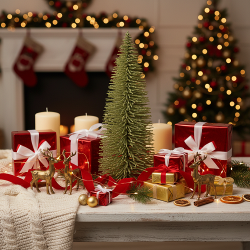 Article Sapin de Noël artificiel vert pour décoration hivernale, 70 cm