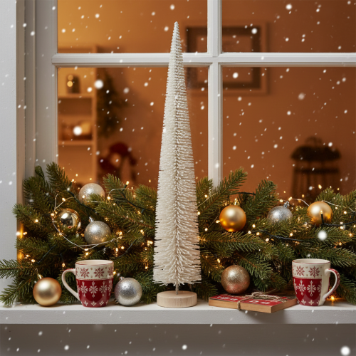 Sapin de table artificiel blanc gris 60 cm pour décoration intérieure | Floristik24.fr