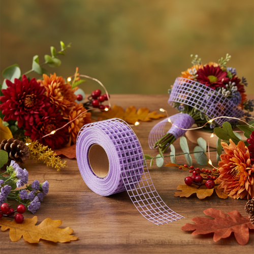 Ruban décoratif ajouré violet 4,5 cm x 10 m pour loisirs créatifs et décoration | Floristik24.fr