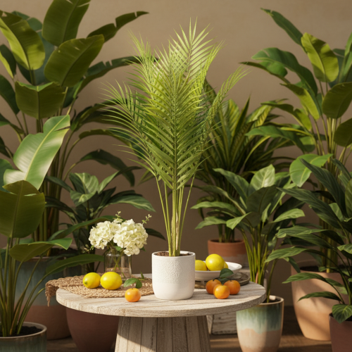 Branche de palmier artificielle 90 cm avec 9 feuilles | Floristik24.fr