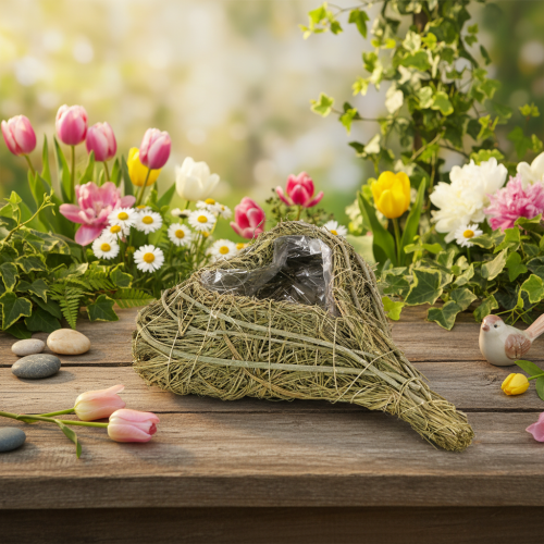 Cœur en matériau naturel avec film protecteur 25 cm pour compositions florales | Floristik24.fr