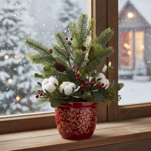 Branche artificielle de sapin avec pommes de pin 41 cm | Floristik24.fr