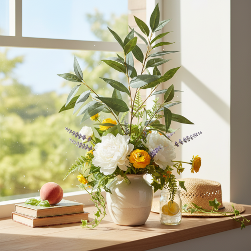 Article Branche d’eucalyptus artificielle verte nature 100 cm