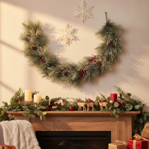 Guirlande de pin artificielle avec pommes de pin, 180 cm, vert et marron | Floristik24.fr