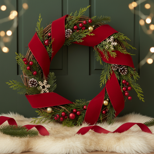 Couronne en osier naturel 40 cm pour créations florales | Floristik24.fr