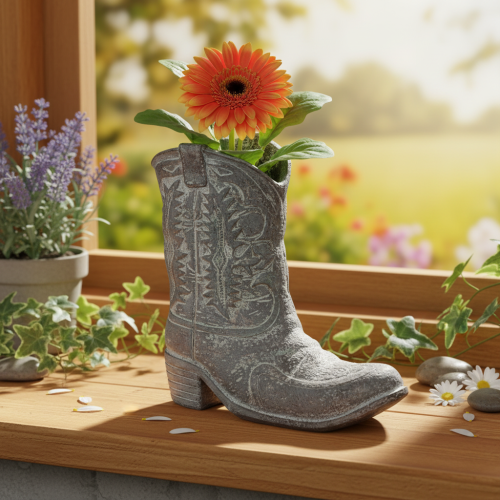 Dekoboot en résine gris 24 cm pour plantes | Floristik24.fr