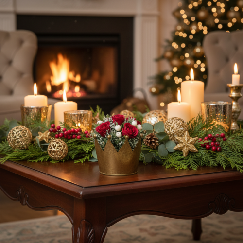 Article Couronne décorative en métal doré 11cm pour table et Noël