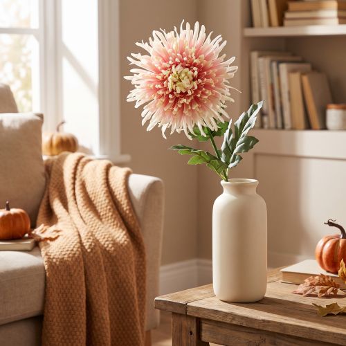 Branche de Chrysanthème Artificiel Rose 64 cm | Floristik24.fr