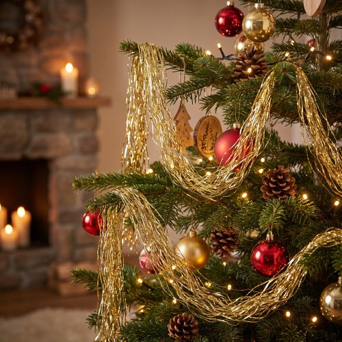 Guirlande en lametta doré 50 cm – Décoration de Noël | Floristik24.fr