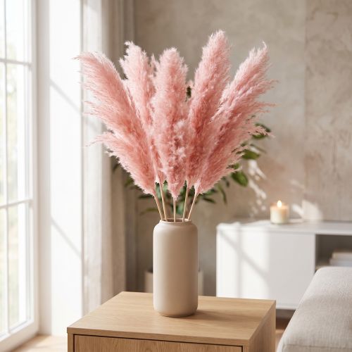 Article Pampas séché rose 65-75 cm 6 tiges décoration naturelle