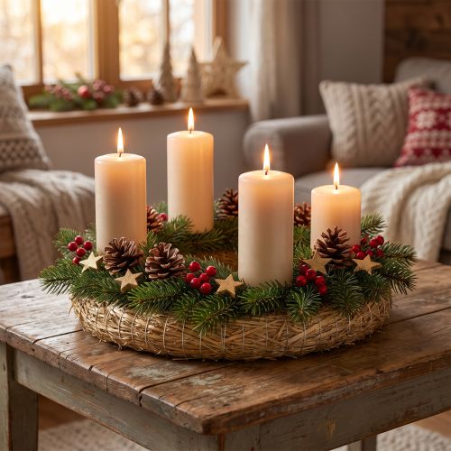 Lot de 2 couronnes en paille 30 cm pour décoration DIY | Floristik24.fr