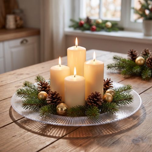 Assiette décorative rainures Plastique Transparent Ø33cm | Floristik24.fr