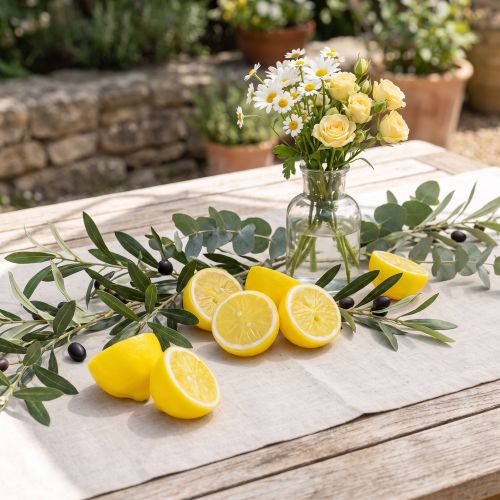 Demi-citrons décoratifs artificiels jaunes – Lot de 18 | Floristik24.fr