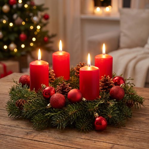 Boules de Noël rouges Ø3 cm - Lot de 14 | Floristik24.fr