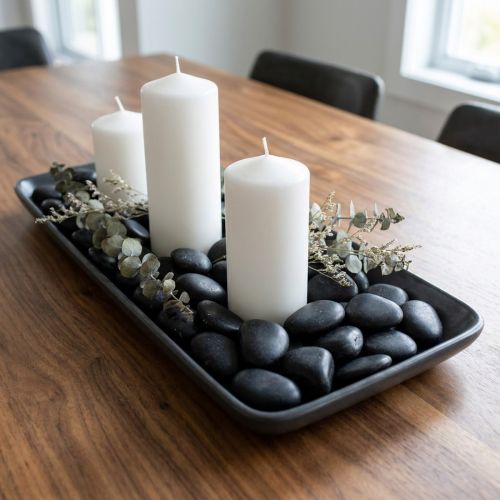 Galets de rivière noirs mats 2-5 cm - 1 kg | Floristik24.fr
