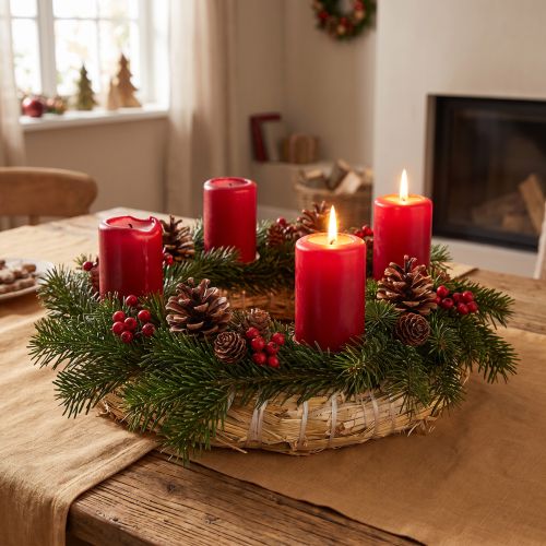 Couronne en paille 15 cm – Base naturelle pour DIY et décorations de saison | Floristik24.fr