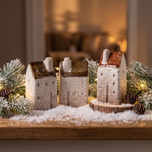 Article Set de maisons miniatures en céramique 7 cm - Lot de 3