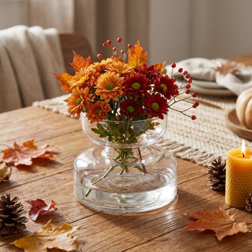 Vase décoratif en verre transparent Ø13cm H10cm | Floristik24.fr