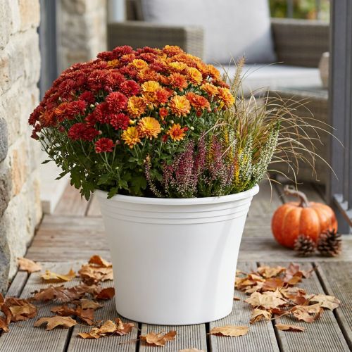 Pot de fleurs en plastique blanc « Irys » Ø29cm H24cm | Floristik24.fr
