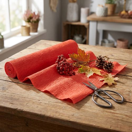 Rouleau de Papier Crêpon Rouge 50 x 250 cm pour Décoration et Loisirs Créatifs | Floristik24.fr