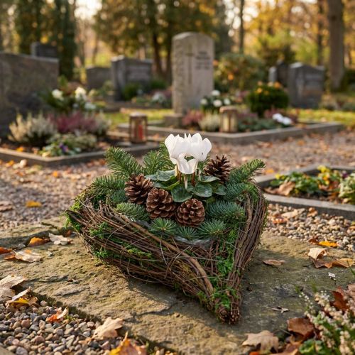 Jardinière Coeur Mousse de Vigne 21cm x 26cm H6cm | Floristik24.fr