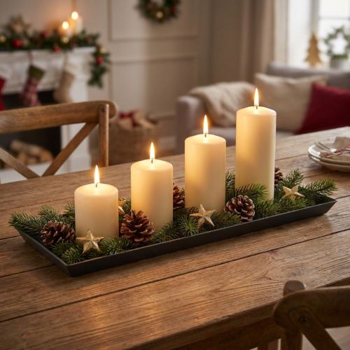 Plateau décoratif anthracite 43 cm x 12 cm en plastique | Floristik24.fr
