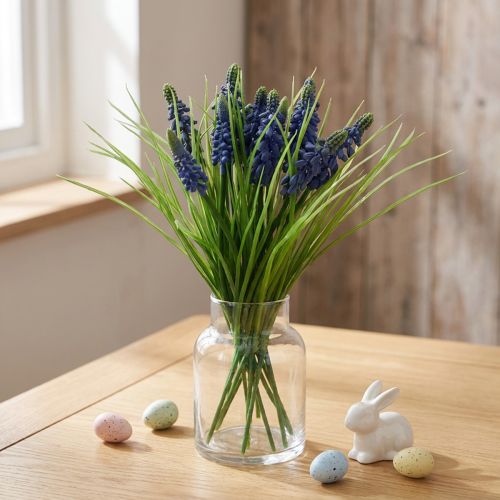 Bouquet de Muscaris Artificiels Bleus - 15 Tiges - 28 à 30 cm | Floristik24.fr