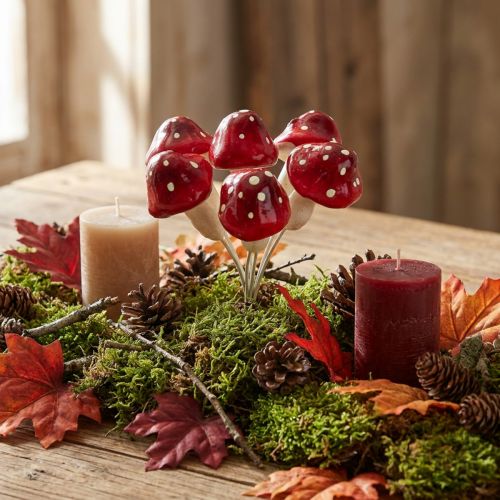 Lot de Mini Champignons Décoratifs en Fil Métallique – Rouge et Blanc – 72 Pièces | Floristik24.fr