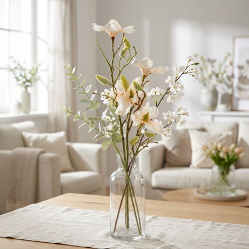 Branche de Magnolia Artificielle 85 cm, Couleur Pêche | Floristik24.fr